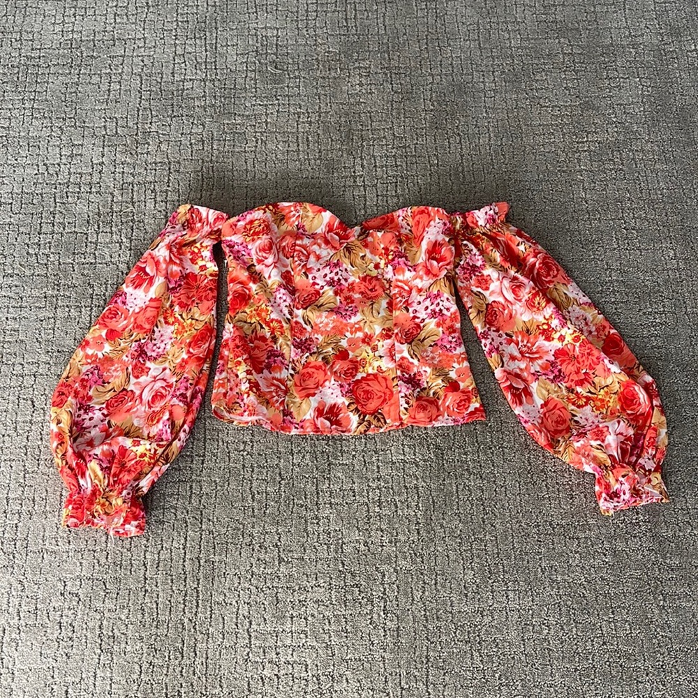 Floral off the shoulder shirt